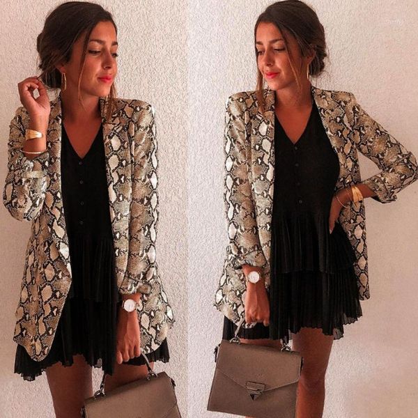 2020 women snake print long sleeve suit coat biker jacket outwear women's suit @51, Black;brown
2020 women snake print long sleeve suit coat biker jacket outwear women's suit @51, Black;brown