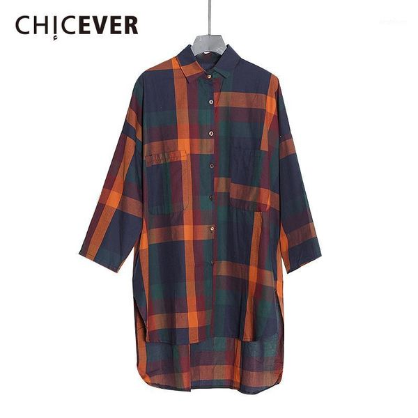 women's blouses & shirts chicever plaid for women lapel batwing long sleeve hit color vintage blouse female casual fashion 2021 clothe, White
women's blouses & shirts chicever plaid for women lapel batwing long sleeve hit color vintage blouse female casual fashion 2021 clothe, White