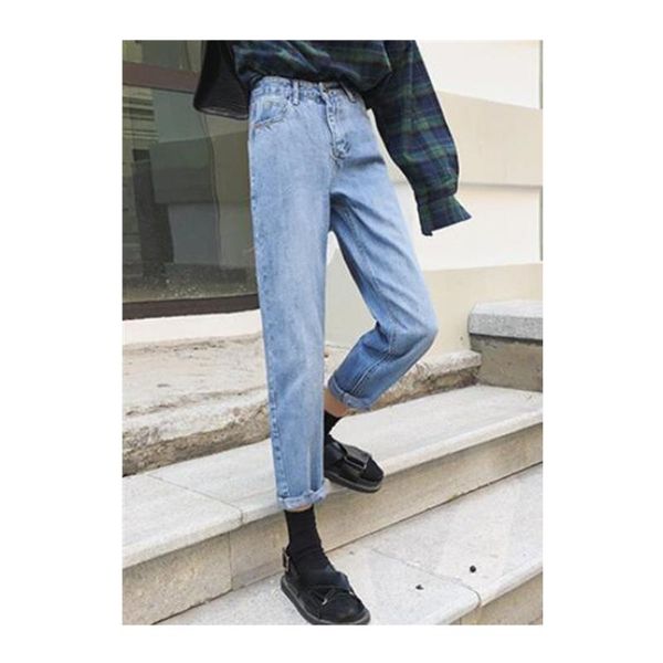 new spring harem pants korean loose cropped pants high waist women's net red jeans, Blue
new spring harem pants korean loose cropped pants high waist women's net red jeans, Blue