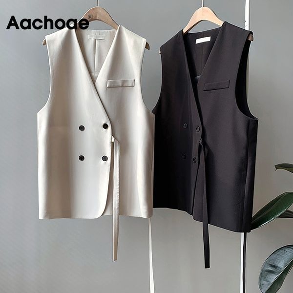 aachoae chic autumn blazer vest women solid v neck office waistcoat with belt casual double breasted sleeveless jacket coat 210204, Black;white
aachoae chic autumn blazer vest women solid v neck office waistcoat with belt casual double breasted sleeveless jacket coat 210204, Black;white