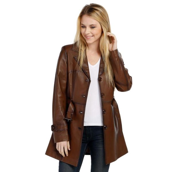 women's leather & faux lambskin woman brown trench coat outdoor sheepskin satin lining genuie quality gifts for, Black
women's leather & faux lambskin woman brown trench coat outdoor sheepskin satin lining genuie quality gifts for, Black