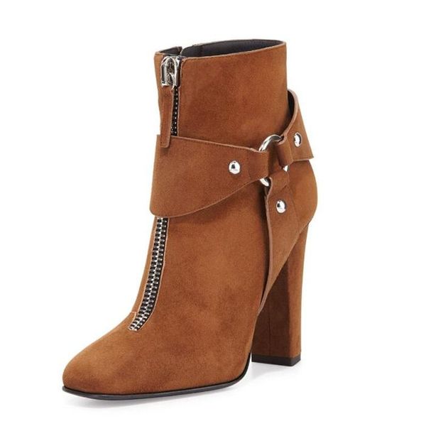 boots est arrival brown suede ankle square heel woman autumn short metal decorated buckles zipper ladies shoes 2021, Black
boots est arrival brown suede ankle square heel woman autumn short metal decorated buckles zipper ladies shoes 2021, Black