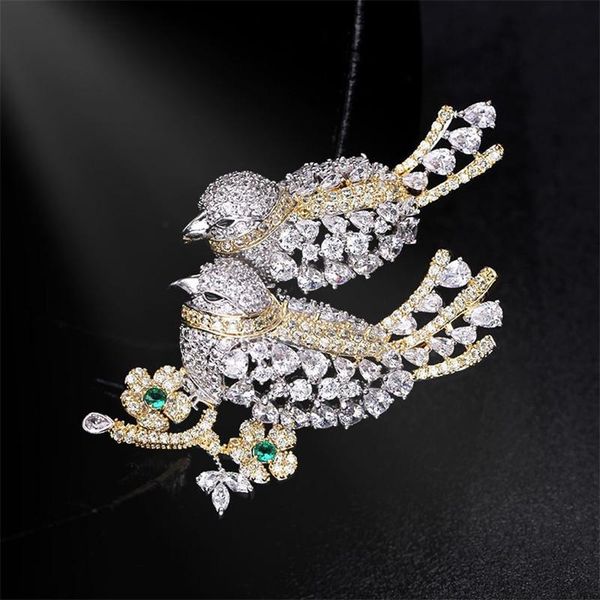cute lovebird brooches pinis for ladies brand design gold-plated brid brooch cubic zirconia wedding corsage jewelry, Gray
cute lovebird brooches pinis for ladies brand design gold-plated brid brooch cubic zirconia wedding corsage jewelry, Gray