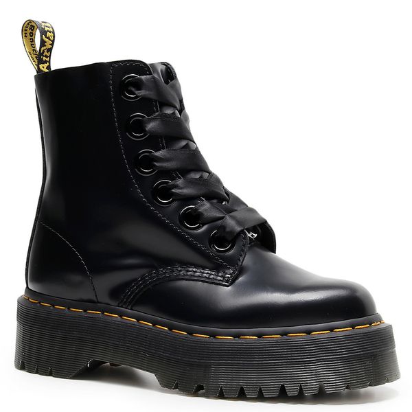women's leather genuine british-style martin short platform rentals to motorcycle ankle boots 7oml, Black
women's leather genuine british-style martin short platform rentals to motorcycle ankle boots 7oml, Black