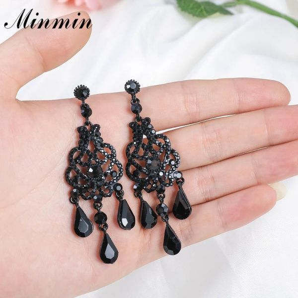 minmin vintage black crystal rhinestone chandelier drop earrings women fashion earrings statement party meh1751, Silver
minmin vintage black crystal rhinestone chandelier drop earrings women fashion earrings statement party meh1751, Silver
