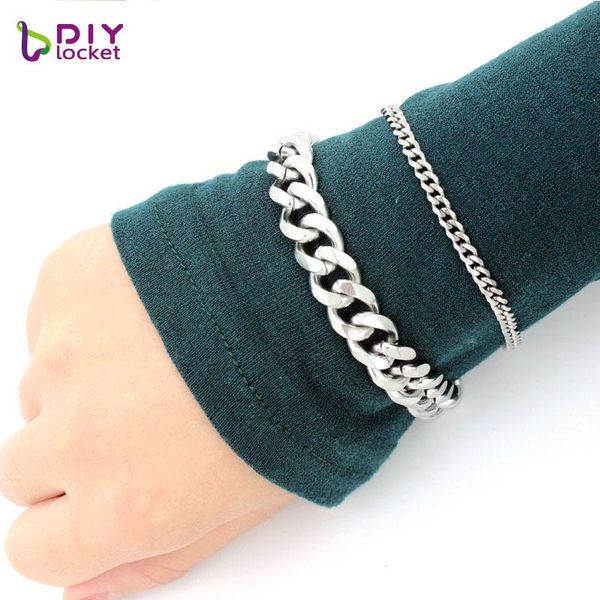 link, chain diylocket mens bracelet stainless steel for men handcuff curb cuban jewelry accessories, Black
link, chain diylocket mens bracelet stainless steel for men handcuff curb cuban jewelry accessories, Black