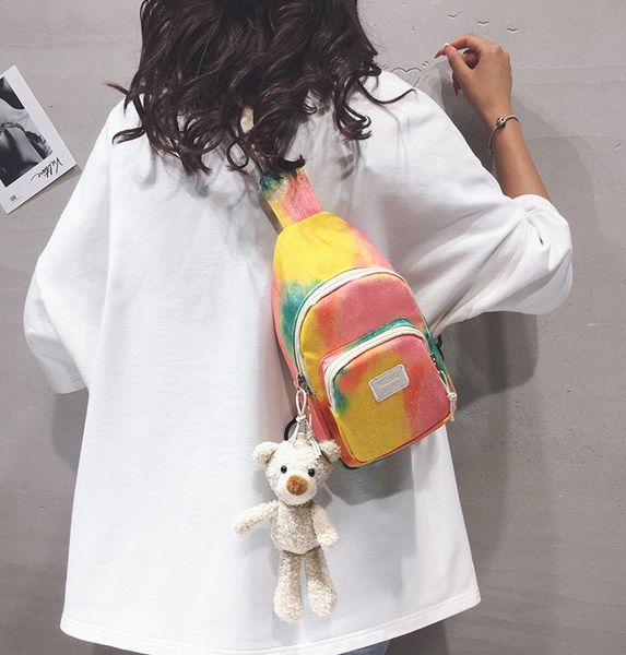 colorful chest bag, female fashion printed one-shoulder cross-body bag, cute bear pendant sports cycling bag mini mobile phone bag, studen
colorful chest bag, female fashion printed one-shoulder cross-body bag, cute bear pendant sports cycling bag mini mobile phone bag, studen