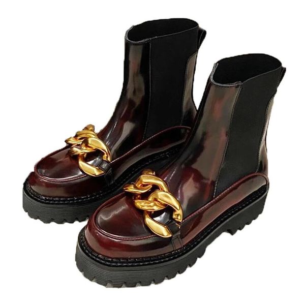 metal chain decor boots women british thick sole cow leather ankle boots winter platform shoes motorcycle botas cowboy, Black
metal chain decor boots women british thick sole cow leather ankle boots winter platform shoes motorcycle botas cowboy, Black