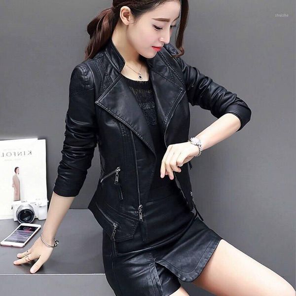 2019 new fashion women rivet pu leather motor jacket fake leather outwear female casual slim streetwear biker coat chaqueta k2171, Black
2019 new fashion women rivet pu leather motor jacket fake leather outwear female casual slim streetwear biker coat chaqueta k2171, Black