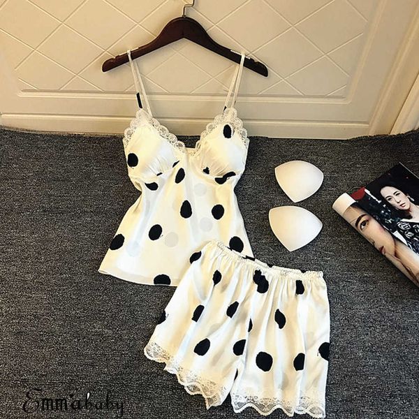 2pcs dot lingerie set women sleepwear strap underwear nightwear lace satin wave point shorts pajama sets, Black;white
2pcs dot lingerie set women sleepwear strap underwear nightwear lace satin wave point shorts pajama sets, Black;white