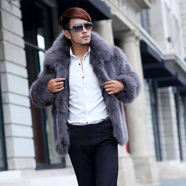men's fur & faux autumn casual imitation coat long sleeve turn down collar hairy overcoat male fake winter warm outwear jacket, Black
men's fur & faux autumn casual imitation coat long sleeve turn down collar hairy overcoat male fake winter warm outwear jacket, Black