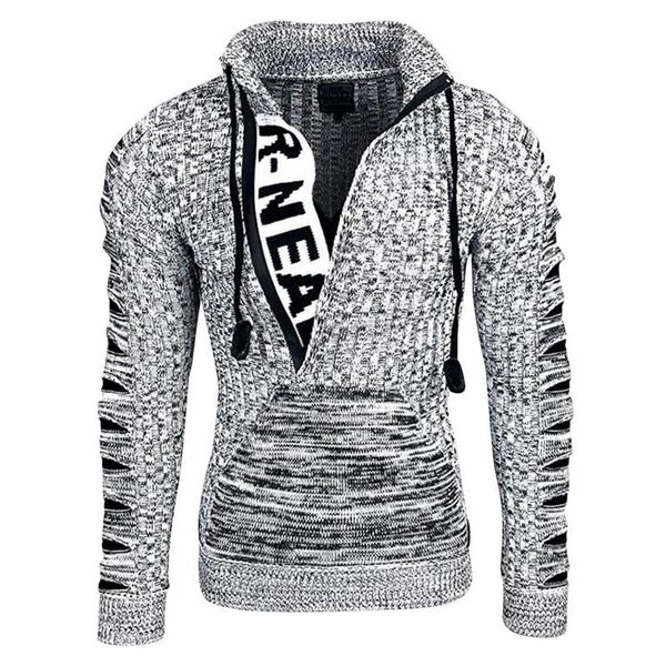 men's sweaters drop men knitted winter sweater thick pullovers warm hooded zipper letter print punk style with pocket, White;black
men's sweaters drop men knitted winter sweater thick pullovers warm hooded zipper letter print punk style with pocket, White;black