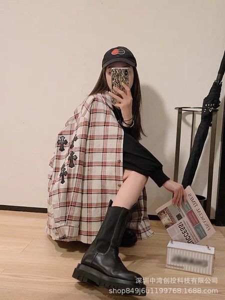 nanyou chaopai croxin 20 autumn winter cross star graffiti red white blue plaid loose os cotton linen shirt, White;black
nanyou chaopai croxin 20 autumn winter cross star graffiti red white blue plaid loose os cotton linen shirt, White;black
