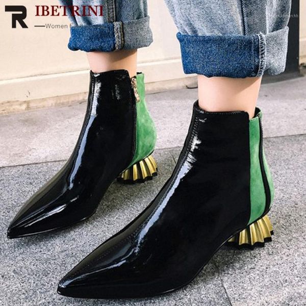 boots ribetrini patent cow leather shoes women ankle mixed colors autumn low strange heels pointed woman1, Black
boots ribetrini patent cow leather shoes women ankle mixed colors autumn low strange heels pointed woman1, Black