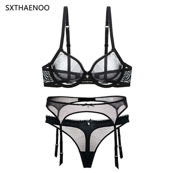 bras sets sxth aenoo lace mesh bra set with garter belt lingerie soft cup bralette panty see through sleepwear for women, Red;black
bras sets sxth aenoo lace mesh bra set with garter belt lingerie soft cup bralette panty see through sleepwear for women, Red;black