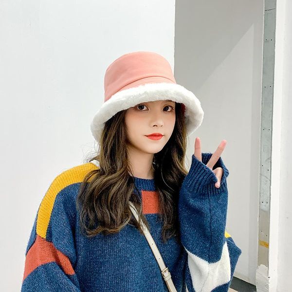 wide brim hats 2021 winter hat artificial fur warm plush female cap faux bucket for women fisherman caps sunscreen panama lady, Blue;gray
wide brim hats 2021 winter hat artificial fur warm plush female cap faux bucket for women fisherman caps sunscreen panama lady, Blue;gray