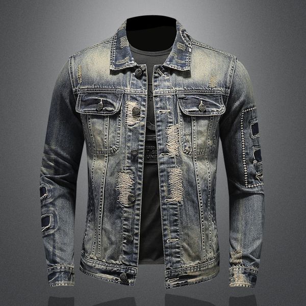 cross-border foreign trade mens spring and autumn european and american heavy industry hole & patch mens denim jacket retro worn coat, Black;brown
cross-border foreign trade mens spring and autumn european and american heavy industry hole & patch mens denim jacket retro worn coat, Black;brown