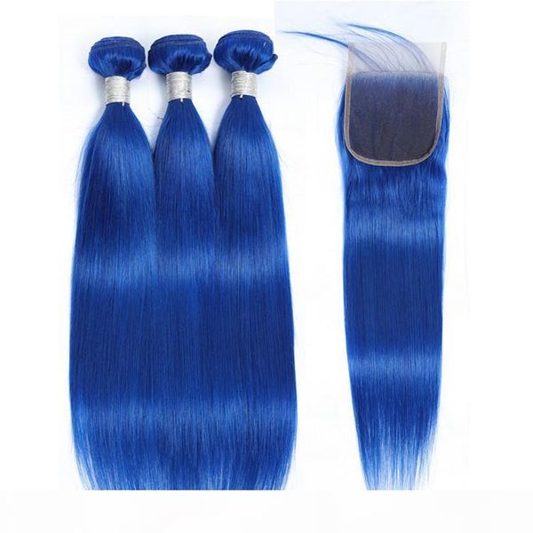 color blue malaysian virgin straight hair weave 3 bundle with closure pre plucked hairline 4x4 human hair lace closures and extensions, Black;brown
color blue malaysian virgin straight hair weave 3 bundle with closure pre plucked hairline 4x4 human hair lace closures and extensions, Black;brown