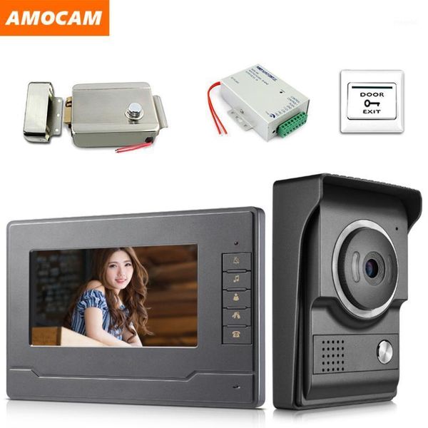 7 inch monitor video door phone doorbell system video intercom kits with electric lock + power control + exit for home villa1
7 inch monitor video door phone doorbell system video intercom kits with electric lock + power control + exit for home villa1