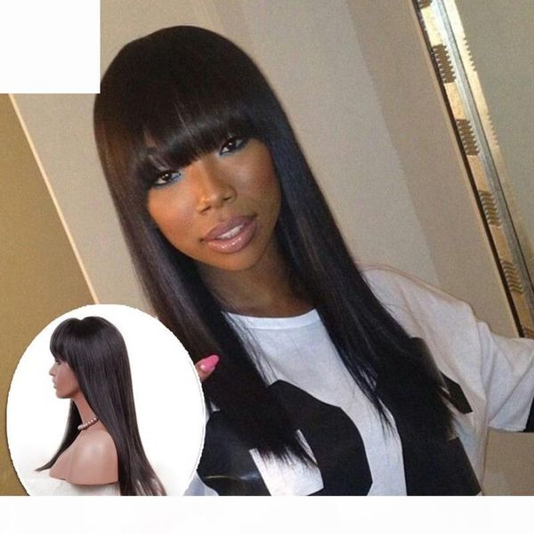 straight human hair wigs with bangs virgin full lace wig peruvian hair with full bangs human hair glueless lacefront wig for black women, Black;brown
straight human hair wigs with bangs virgin full lace wig peruvian hair with full bangs human hair glueless lacefront wig for black women, Black;brown