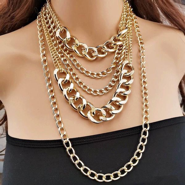 punk metal multilayer thick necklace for women hip hop exaggerated neck chains all-match lady girl decorations choker jewelry, Silver
punk metal multilayer thick necklace for women hip hop exaggerated neck chains all-match lady girl decorations choker jewelry, Silver