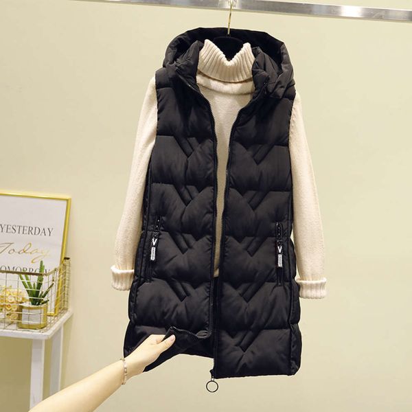 autumn and winter mid long down cotton women's 2020 new korean slim waistcoat vt et, Black;white
autumn and winter mid long down cotton women's 2020 new korean slim waistcoat vt et, Black;white