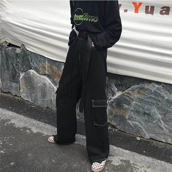 plus size fashion contrast pocket cargo denim loose straight wide leg pant women man streetwear casual harem baggy trouser korea 201029, Blue
plus size fashion contrast pocket cargo denim loose straight wide leg pant women man streetwear casual harem baggy trouser korea 201029, Blue