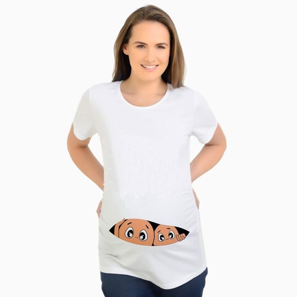 twins peek a boo maternity pregnancy t-shirt baby peeking out pregnant shirt summer tee short sleeve white maternity clothes lj201120
twins peek a boo maternity pregnancy t-shirt baby peeking out pregnant shirt summer tee short sleeve white maternity clothes lj201120