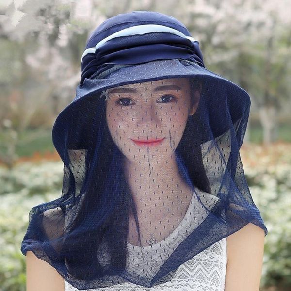 Women Portable Adjustable Rope Anti UV Cotton Blend Detachable Veil Casual Wide Brim Summer Sun Hat Travel Foldable Elegant, Blue;gray
Women Portable Adjustable Rope Anti UV Cotton Blend Detachable Veil Casual Wide Brim Summer Sun Hat Travel Foldable Elegant, Blue;gray