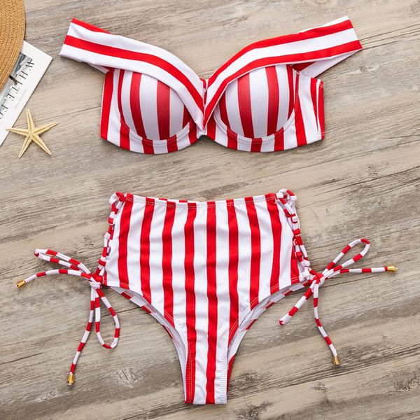 2021 new high waist swimwear swimsuit push up bikini set bandeau beach bathing swimming suit for women biquini hx08, White;black
2021 new high waist swimwear swimsuit push up bikini set bandeau beach bathing swimming suit for women biquini hx08, White;black