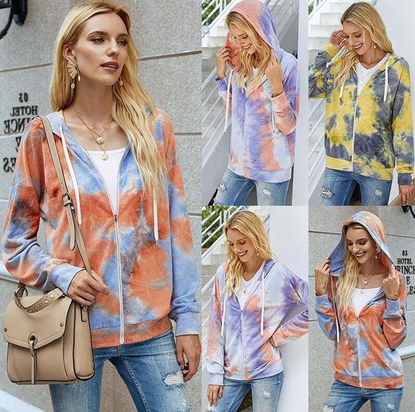 women sweater designer clothes tie-dye long sleeve hoodies hooded zipper jacket coat ladies autumn winter fashion sweatershirt cz112503, Black
women sweater designer clothes tie-dye long sleeve hoodies hooded zipper jacket coat ladies autumn winter fashion sweatershirt cz112503, Black