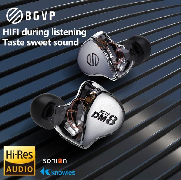 

headphones & earphones bgvp dm8 knoweles sonion 8ba hifi headset in ear monitor music with detachable mmcx cable dms dm7 dmg dm6