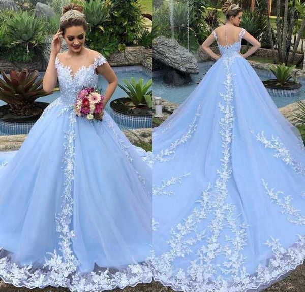 потрясающие белые кружева свадебные платья sheer jewel a painte appliqued свадебные платья покрытые кнопки развертки поезда tulle robe de ma, White
потрясающие белые кружева свадебные платья sheer jewel a painte appliqued свадебные платья покрытые кнопки развертки поезда tulle robe de ma, White