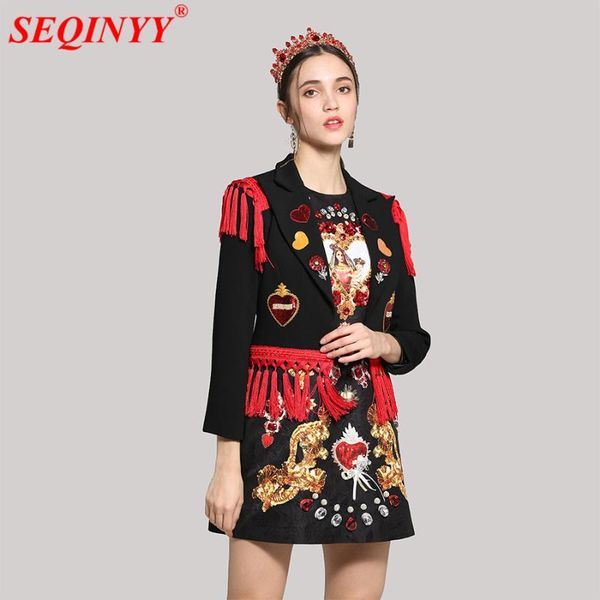 casual blazers black for women 2020 spring runway fashion beading heart sequins flowers short red tassel jackets, White;black
casual blazers black for women 2020 spring runway fashion beading heart sequins flowers short red tassel jackets, White;black