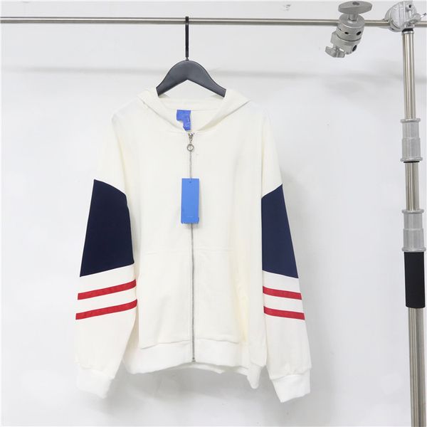 men women casual longsleeved striped fashion letter printed sports jacket stitching zipper sweater 0095, Black
men women casual longsleeved striped fashion letter printed sports jacket stitching zipper sweater 0095, Black