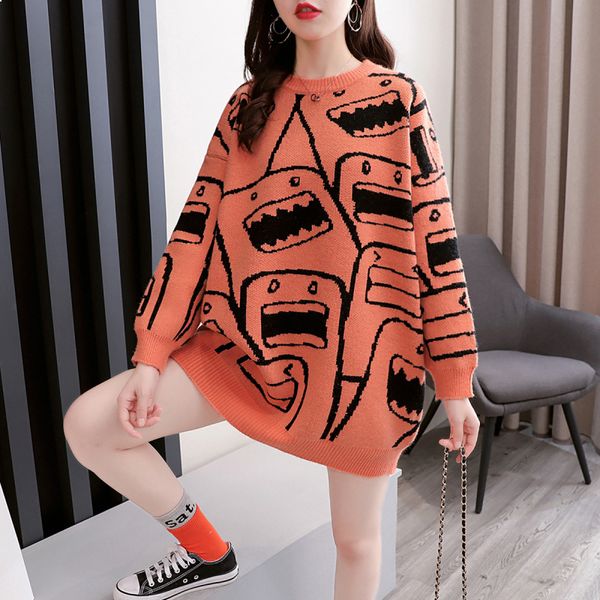 2021 women's garments knitted or crocheted pullovers oversize cartoon jerseys, fashion female autumn wrangle sweaters dressed as women, White;black
2021 women's garments knitted or crocheted pullovers oversize cartoon jerseys, fashion female autumn wrangle sweaters dressed as women, White;black