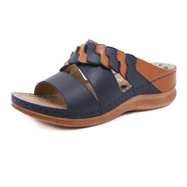 summer new retro sandals wedges comfortable sandals women, Black