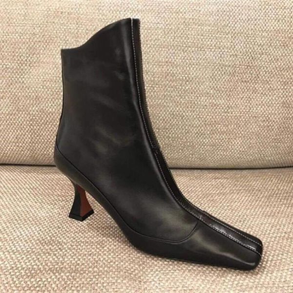 ankle boots women's new winter shoes genuine leather high heels ankle boots women's motorcycle botas mujer, Black
ankle boots women's new winter shoes genuine leather high heels ankle boots women's motorcycle botas mujer, Black