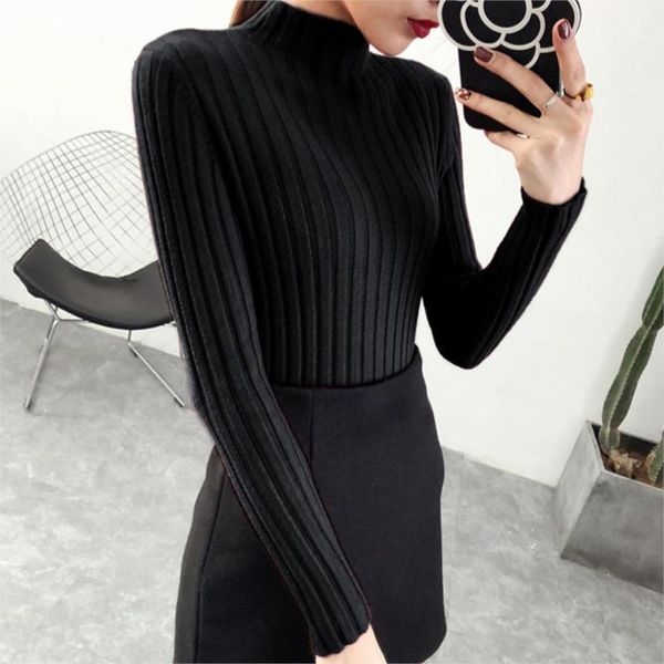 korean style fashion solid color sweaters 2021 winter long sleeve turtleneck pullovers womens sweaters femme clothing1, White;black
korean style fashion solid color sweaters 2021 winter long sleeve turtleneck pullovers womens sweaters femme clothing1, White;black