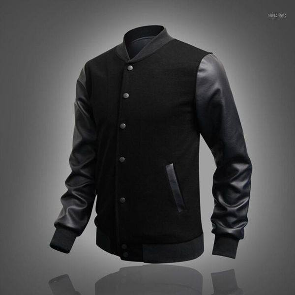 stand collar baseball brand jacket coat male pu leather sleeve stitching uniform mens button jacket black1, Black;brown
stand collar baseball brand jacket coat male pu leather sleeve stitching uniform mens button jacket black1, Black;brown
