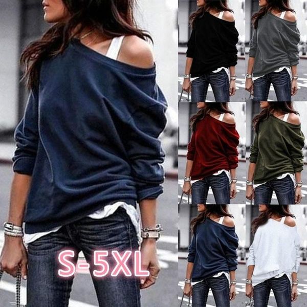 women's blouses & shirts fashion style one shouder casual soft long sleeve shirt women cotton off the shoulder blouse plus size full s, White
women's blouses & shirts fashion style one shouder casual soft long sleeve shirt women cotton off the shoulder blouse plus size full s, White