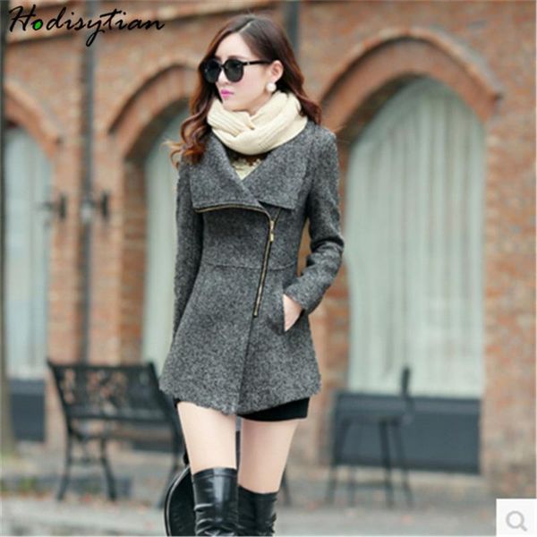 hodisytian winter fashion women jackets thick casual irregular slim fit wool blends ladies coat outerwear side zipper brand, Black;brown
hodisytian winter fashion women jackets thick casual irregular slim fit wool blends ladies coat outerwear side zipper brand, Black;brown