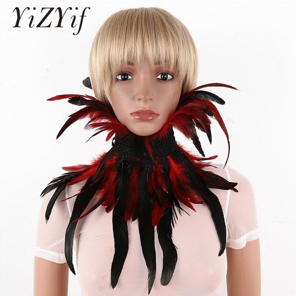 punk gothic victorian feather collar shawls natural feather lace embroidery choker collar neck wrap cosplay costume accessories, Blue;gray
punk gothic victorian feather collar shawls natural feather lace embroidery choker collar neck wrap cosplay costume accessories, Blue;gray