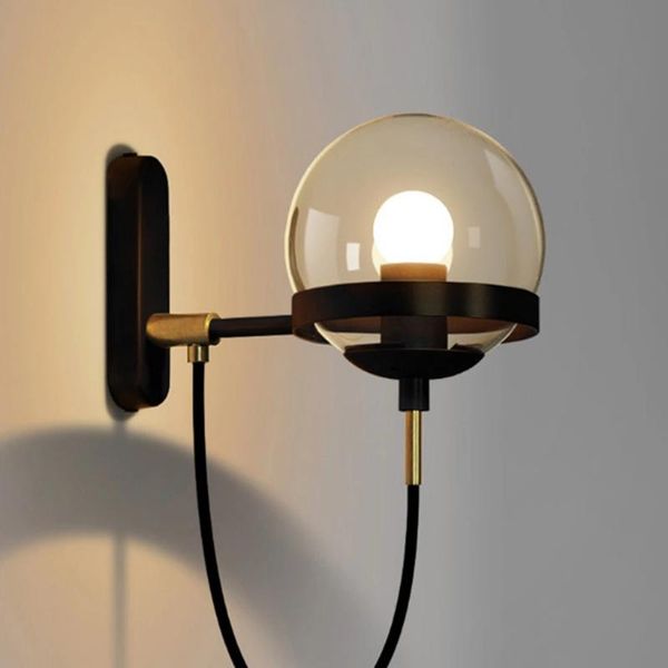 nordic led glass ball wall lamp post-modern retro golden individuality american country simple corridor aisle entrance
nordic led glass ball wall lamp post-modern retro golden individuality american country simple corridor aisle entrance