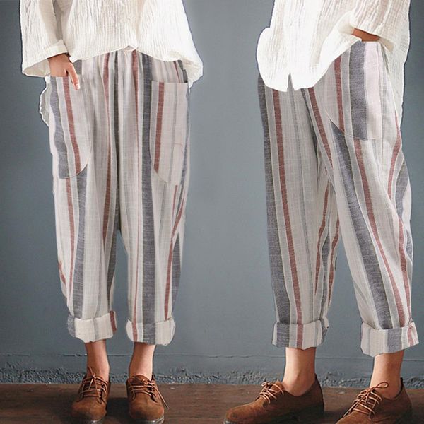 plus size cotton linen harem pants women summer loose high waist striped pockets pants casual pantalon female sweatpants trouser, Black;white
plus size cotton linen harem pants women summer loose high waist striped pockets pants casual pantalon female sweatpants trouser, Black;white