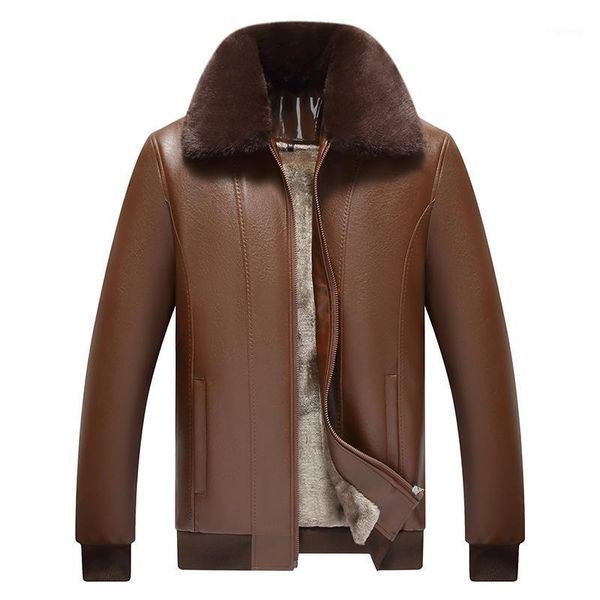 new autumn and winter men's leather jacket lapel middle-aged father's clothing plus velvet thick casual loose jacket clothes,e301, Black
new autumn and winter men's leather jacket lapel middle-aged father's clothing plus velvet thick casual loose jacket clothes,e301, Black