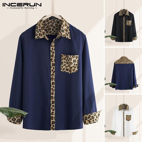 fashion men brand dress shirt long sleeve streetwear leopard patchwork lapel casual shirts pockets 2020 camisas hombre incerun 71, White;black
fashion men brand dress shirt long sleeve streetwear leopard patchwork lapel casual shirts pockets 2020 camisas hombre incerun 71, White;black