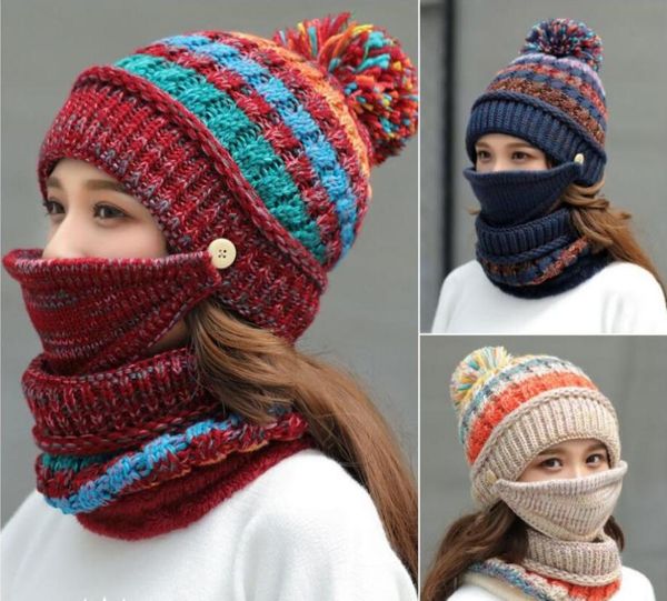 Winter Mask Hat Scarf Set Thick Warm Women Fleece Inside Knitted Hat Multicolor Scarf Set 3pcs Winter Riding Hats Ski Cap, Blue;gray
Winter Mask Hat Scarf Set Thick Warm Women Fleece Inside Knitted Hat Multicolor Scarf Set 3pcs Winter Riding Hats Ski Cap, Blue;gray