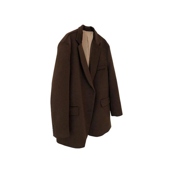 women's wool & blends autumn and winter retro fashionable oversize profile suit jacket design loose solid color mid length coat female, Black
women's wool & blends autumn and winter retro fashionable oversize profile suit jacket design loose solid color mid length coat female, Black