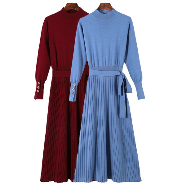 gigogou turtleneck long women dress autumn winter warm dress with sashes a line knitted pullover sweater dresses pull femme y200101, White;black
gigogou turtleneck long women dress autumn winter warm dress with sashes a line knitted pullover sweater dresses pull femme y200101, White;black